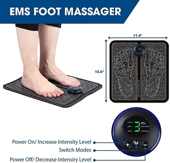 ✨Rechargeable Portable EMS Electric Foot Massage Pad Feet Simulator . . .  inbox for order