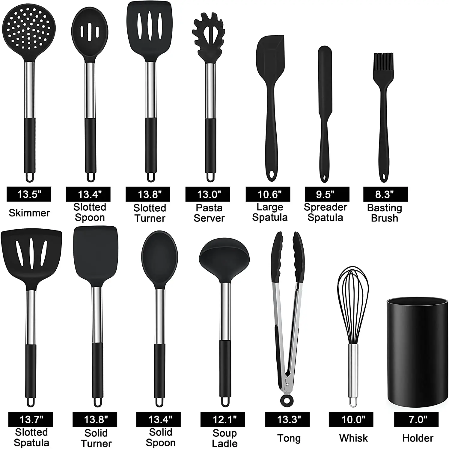 Лидер продаж кухонные аксессуары силиконовая посуда лопатка набор антипригарных кухонных принадлежностей с