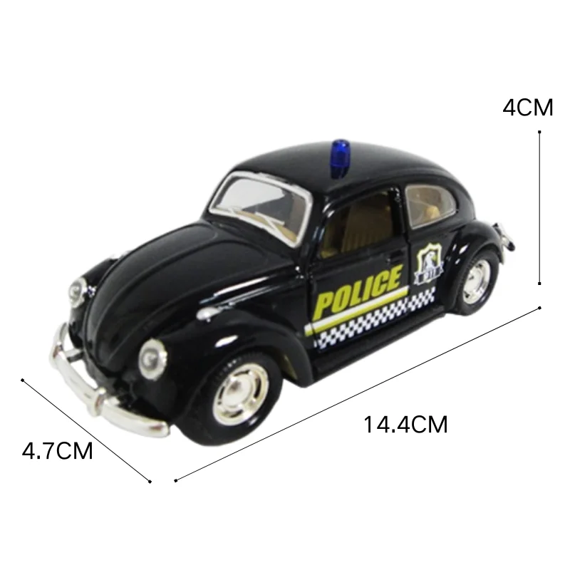 PANDAS 1/36 Scale Vintage Beetle Car Model Diecast Alloy Toy with Pull-Back Function Light Decor for Collection or Decoration