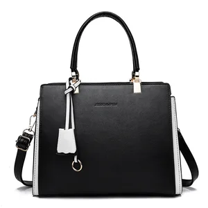Custom Logo Fashion Luxury Designer Women Pu Leather Shoulder Bag Ladies Handle Satchel Purse Tote Bag