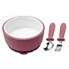 Deep pink ceramic round bowl + stainless steel dig