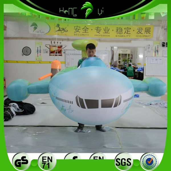 Hongyi Customized PVC Airplane Model Inflatable Floating Aircraft Balloon for Swimming Pool