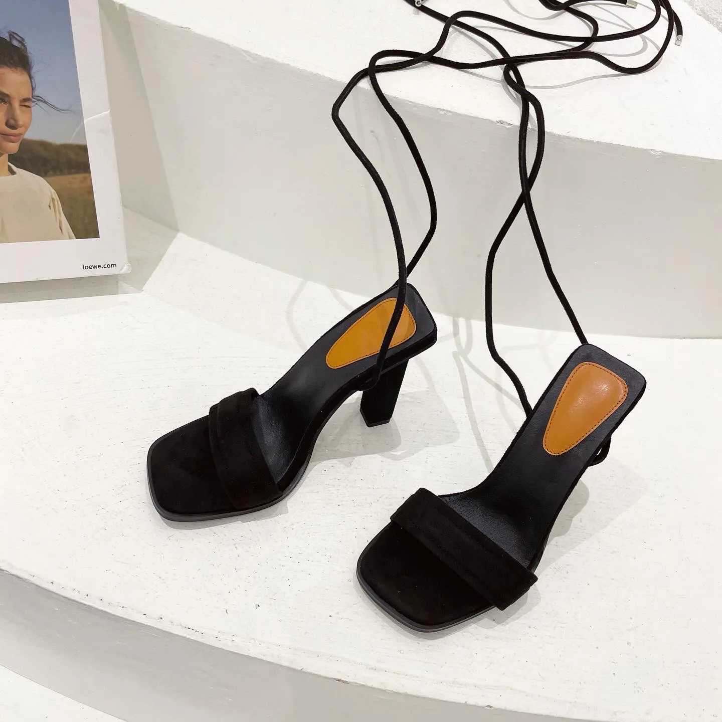 PDEP 2022 сексуальные женские туфли из искусственной замши под платье, принимаем заказы на блочном каблуке с ремешком на щиколотке, дизайн для женщин