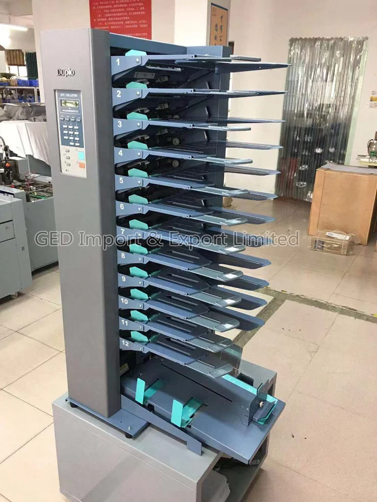 Guangzhou Duplo 12 лотков цифровой бумажный коллатор Авто A4 с сенсорным экраном сортировочная машина буклет складной коллазатор