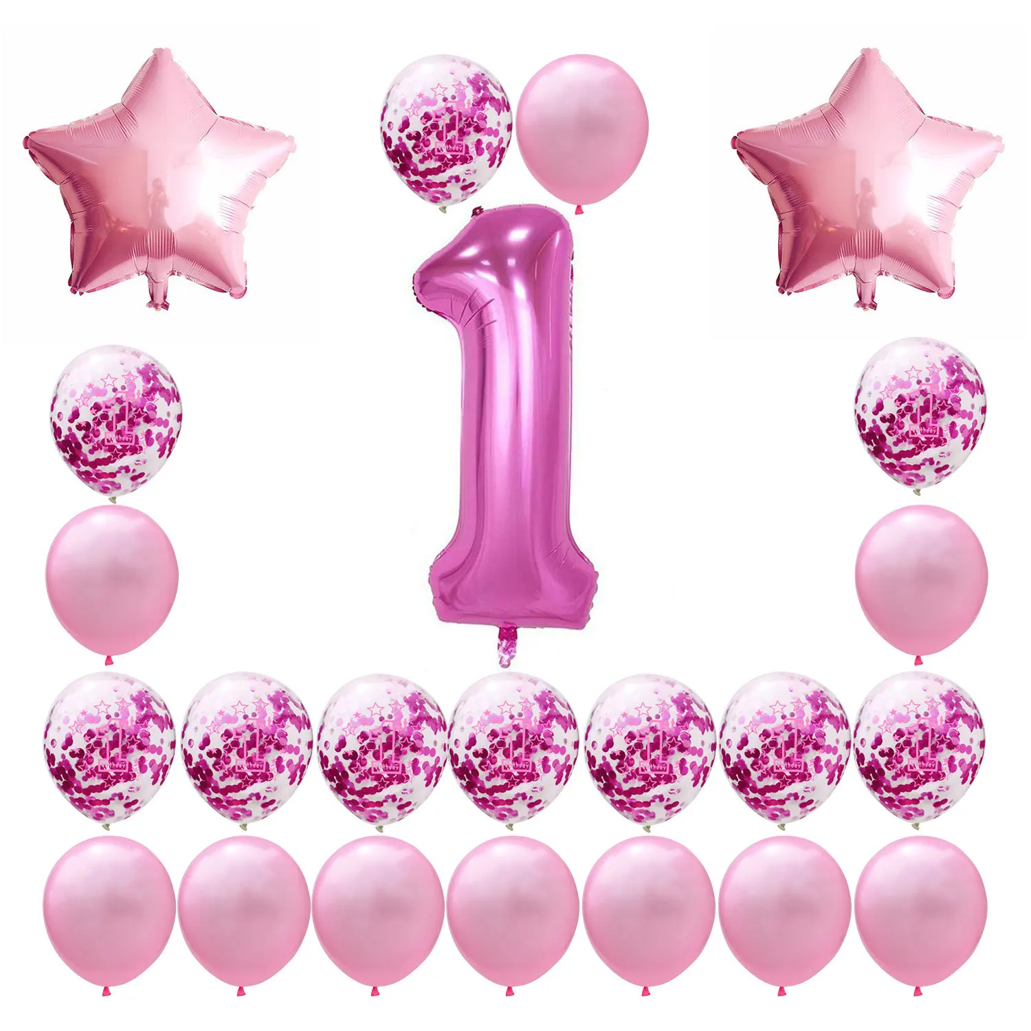 40Inch Pink Blue Number Foil Balloon Wild One Birthday Decorations