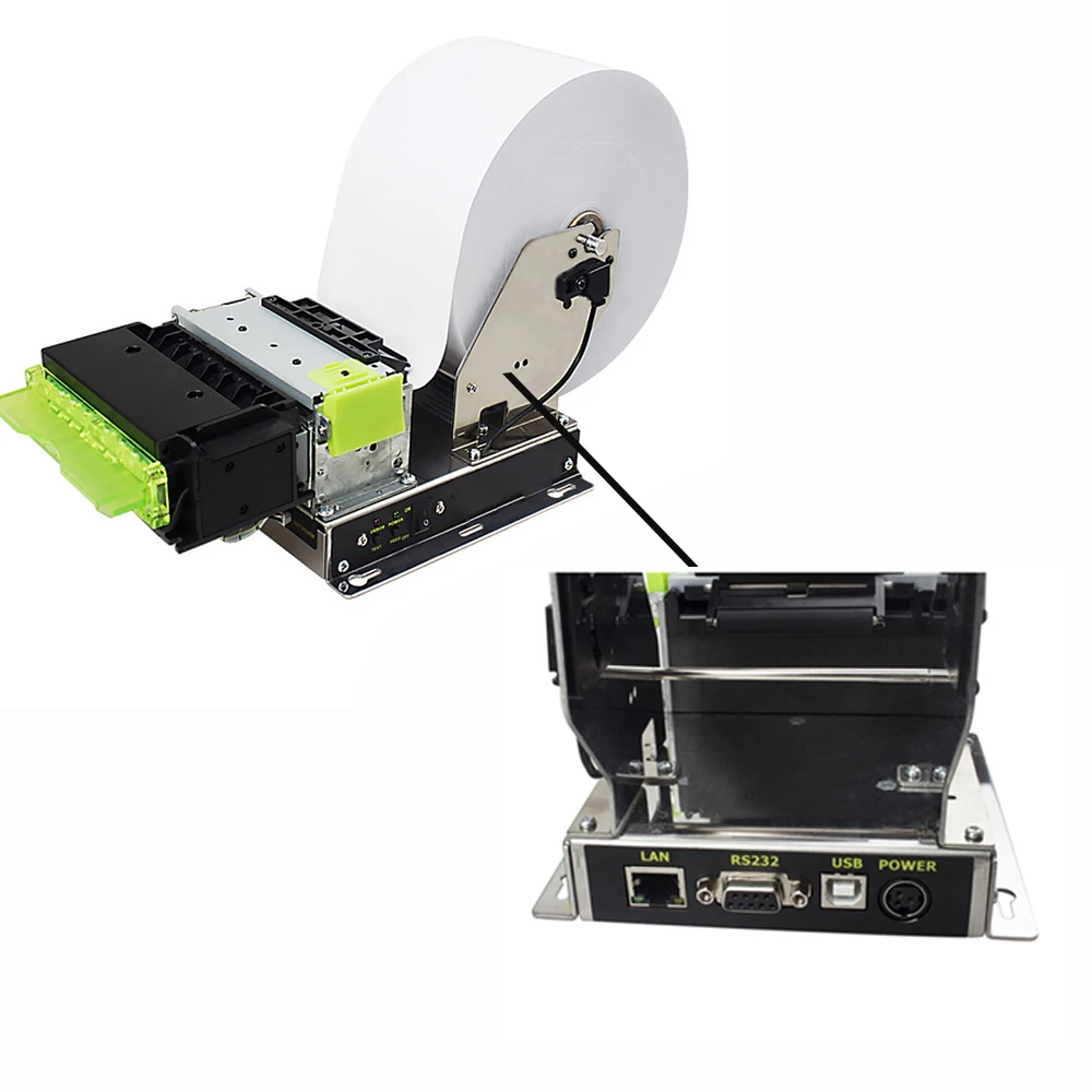 80mm ATM Kiosk Thermal Printer Module 3inch USB Serial LAN Thermal Embedded Receipt Printer with Cutter for Machines