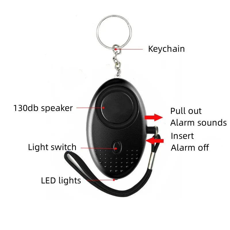 Alarm Rts Safe Sound Personal 130db Personal Security Alarm Keychain With Led Lights Emergency