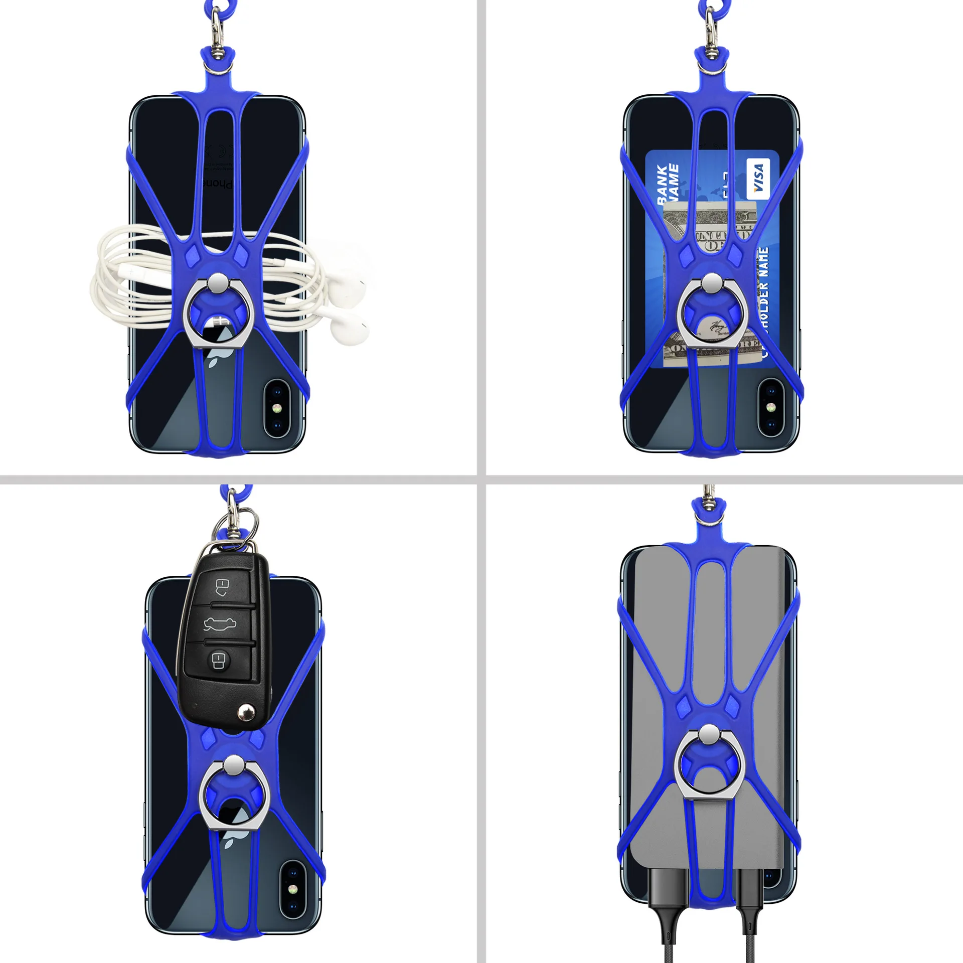 Phone Hanging Loop Rope Universal Ring Holder Phone Silicone Hanging Rope Portable Anti Fall ...