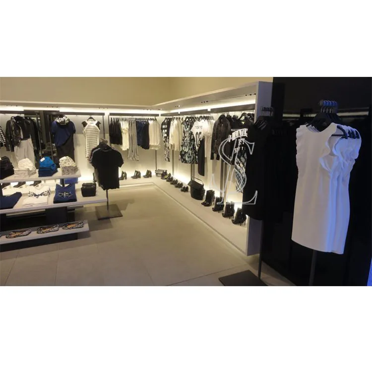 Expositor de vitrine de loja de roupas para decoração de loja zara