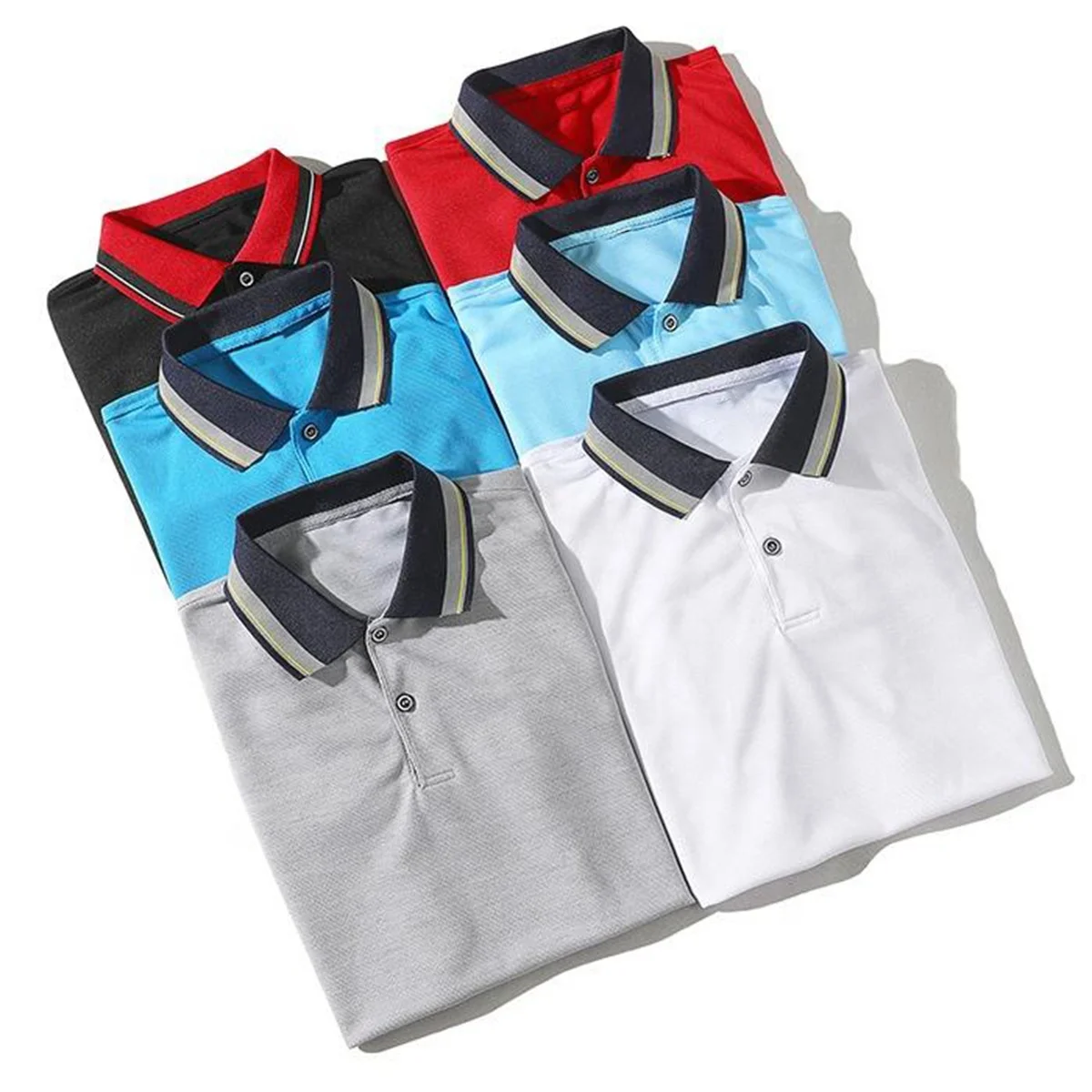 JL-80904 Heavy Cotton Plain Oversized Polo Shirt Embroidery Casual Polo T Shirts Men