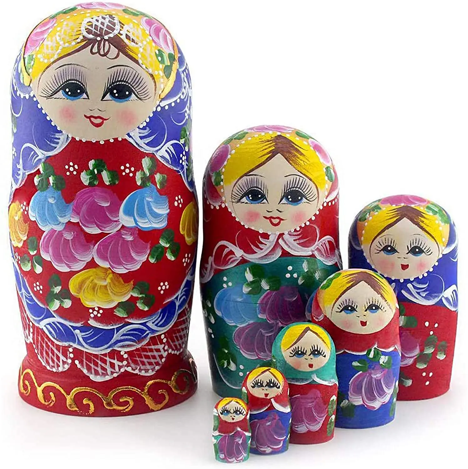 Wood Cute Dog Handmade Wooden Russia Nesting Dolls Gift Wishing