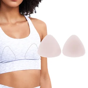 Ultra-Thin Triangle Silicone Breast Inserts Reusable Waterproof Swimsuit Sports Bra Bikini Tops Breastpad Intimates Accessory