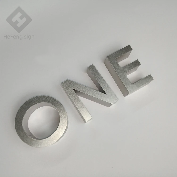 Laser Cutting 3d Non Directional Brushed Silver Matt Stainless Steel Letter Sign