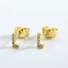 L-english letter stud earrings