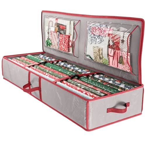 Green and Various Colors PE Material Christmas Dress Roll Paper Storage Bag for Organizing Holiday Decorations