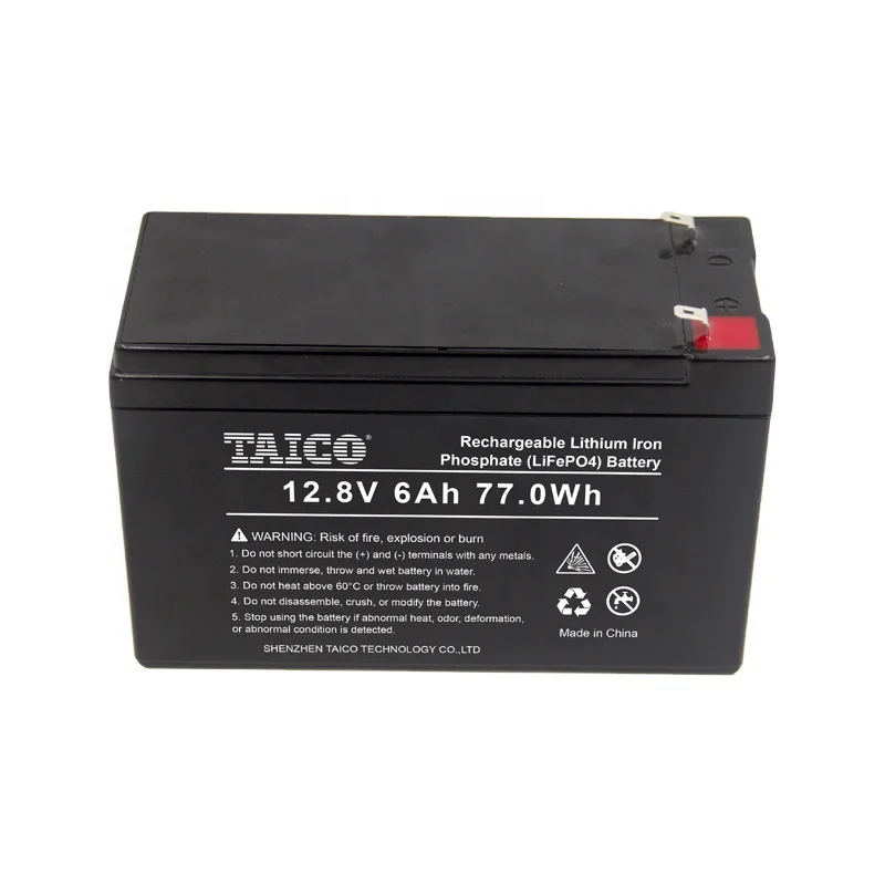 Superior Safety Lighter Weight 12V 6Ah LiFePO4 Lithium Battery for Solar Energy Storage Systems