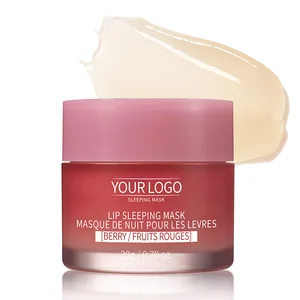 Organic Vegan Strawberry Berry Jelly Plumping Lip Sleeping Mask for All-skin Moisturizing Repair Hydrating Brightening Smoothing