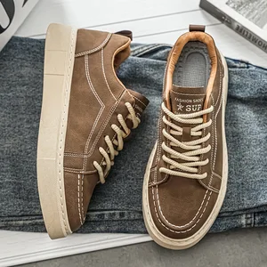 2026 New Men's Casual Shoes Thick Bottom Fashion Retro Flat Shoes Men's Sneakers