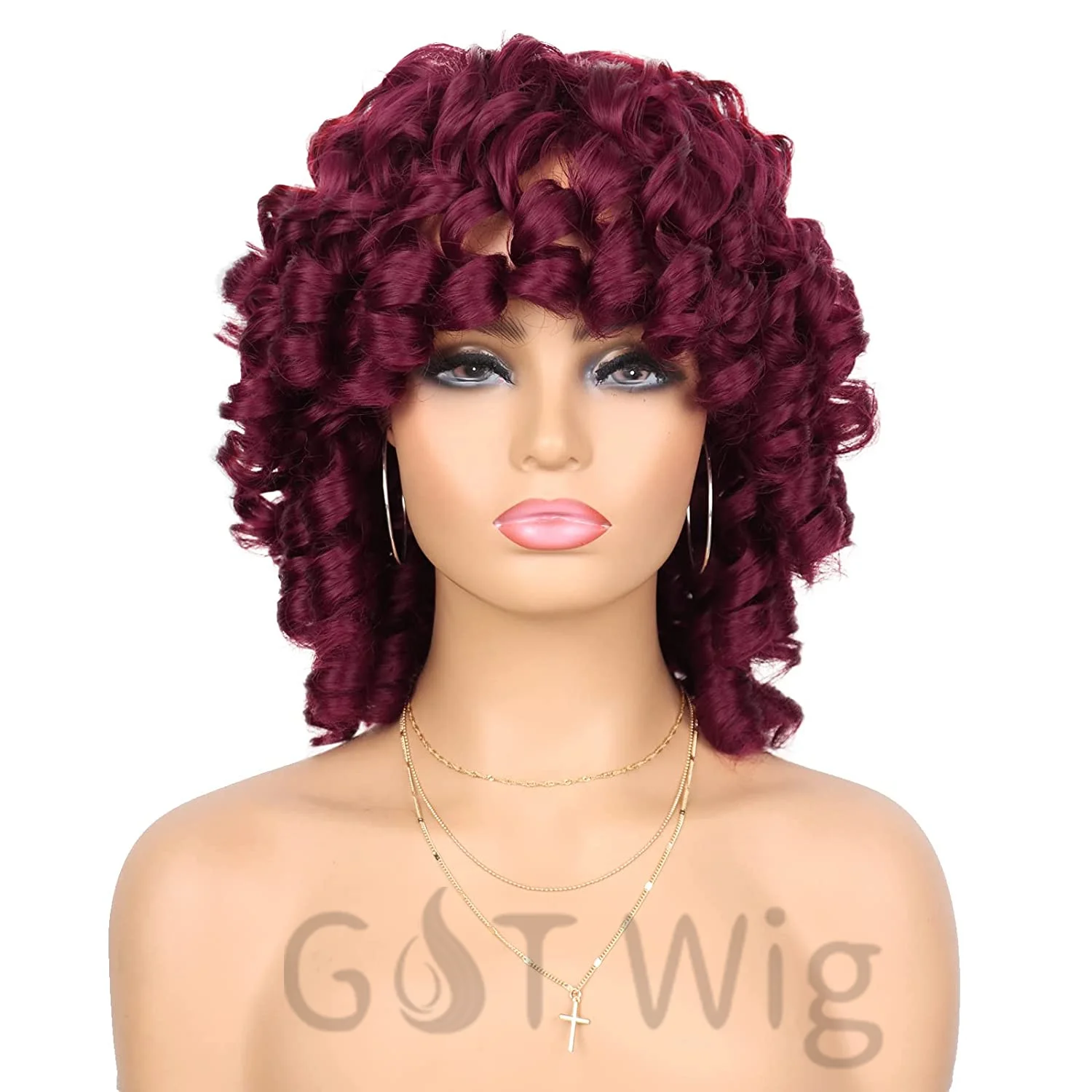 G&t Wig Wholesale Colorful Curly Wigs Heat Resistant Synthetic Hair