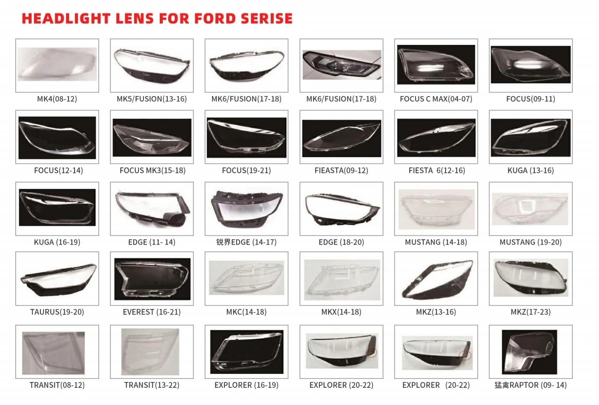 product car headlight cover lens glass lampshade cover lens for ford ecosport focus mondeo mustang light lens cover housing back base-32