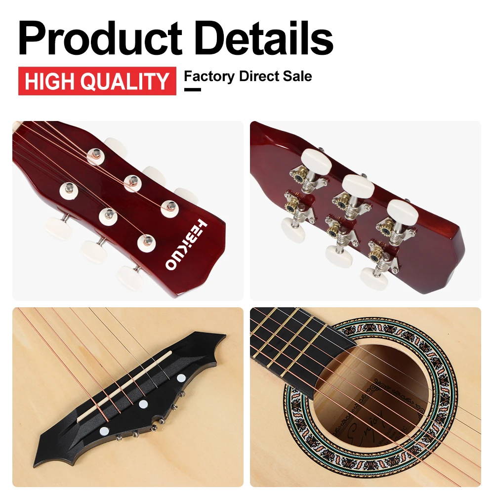 HEBIKUO 38C工場直販プロ仕様卸売38インチアコースティックギター 