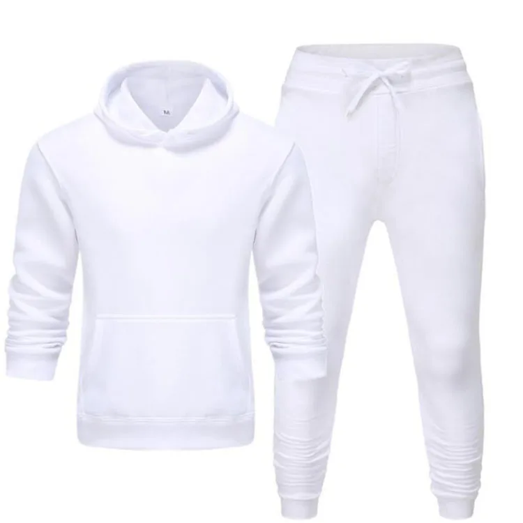 Wholesale Men Tracksuit Plain Jogging Suit Solid Color 2 Piece Custom Men Tracksuit Sweatshirts Men's Hoodies Suit