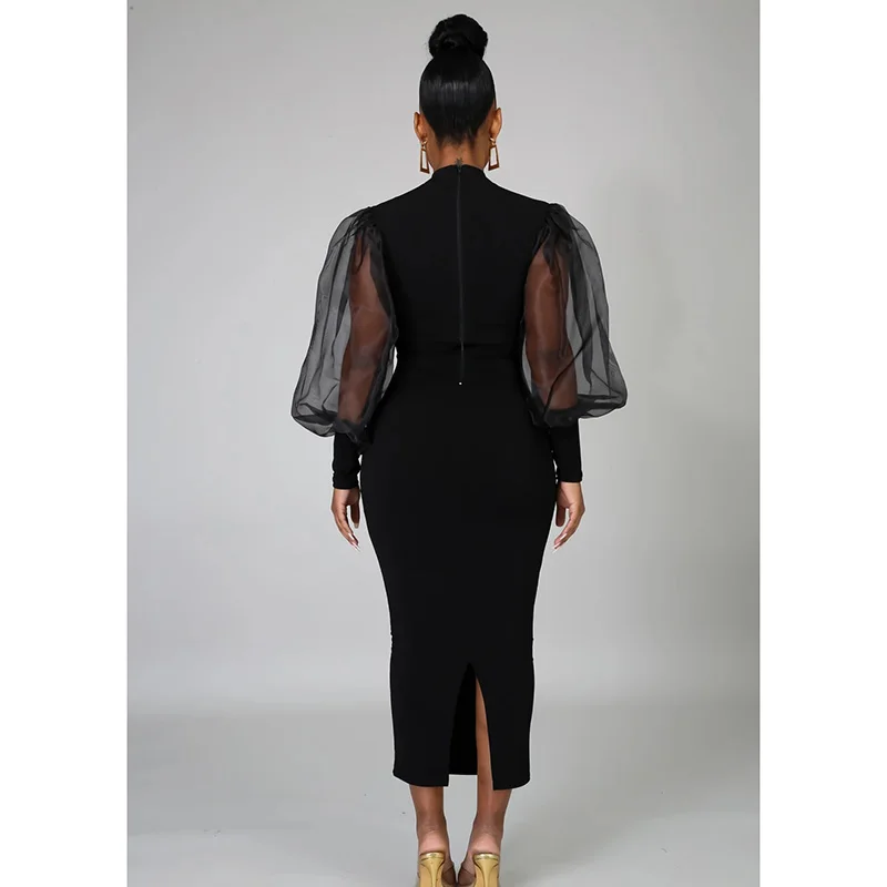 Black Church Dresses Elegant Official Work Female Fashion Formal Ladies  Office Wears Career Women Dresses