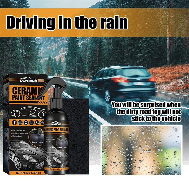 Rayhong Max Gloss Fast Mirror Effect Ceramic Paint Sealant Car Body Windscreen Headlight Rearview Mirror Ceramic Paint Spray