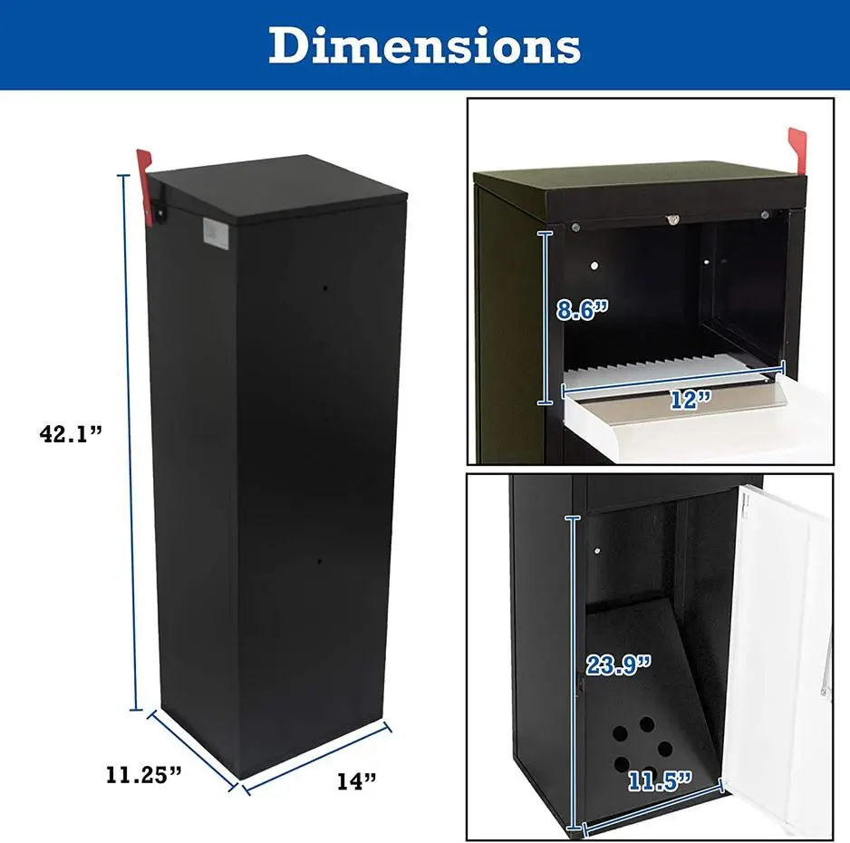 Dropbox Large Capacity Letter Box Home Furniture Outside Stand Alone Steel Mailbox