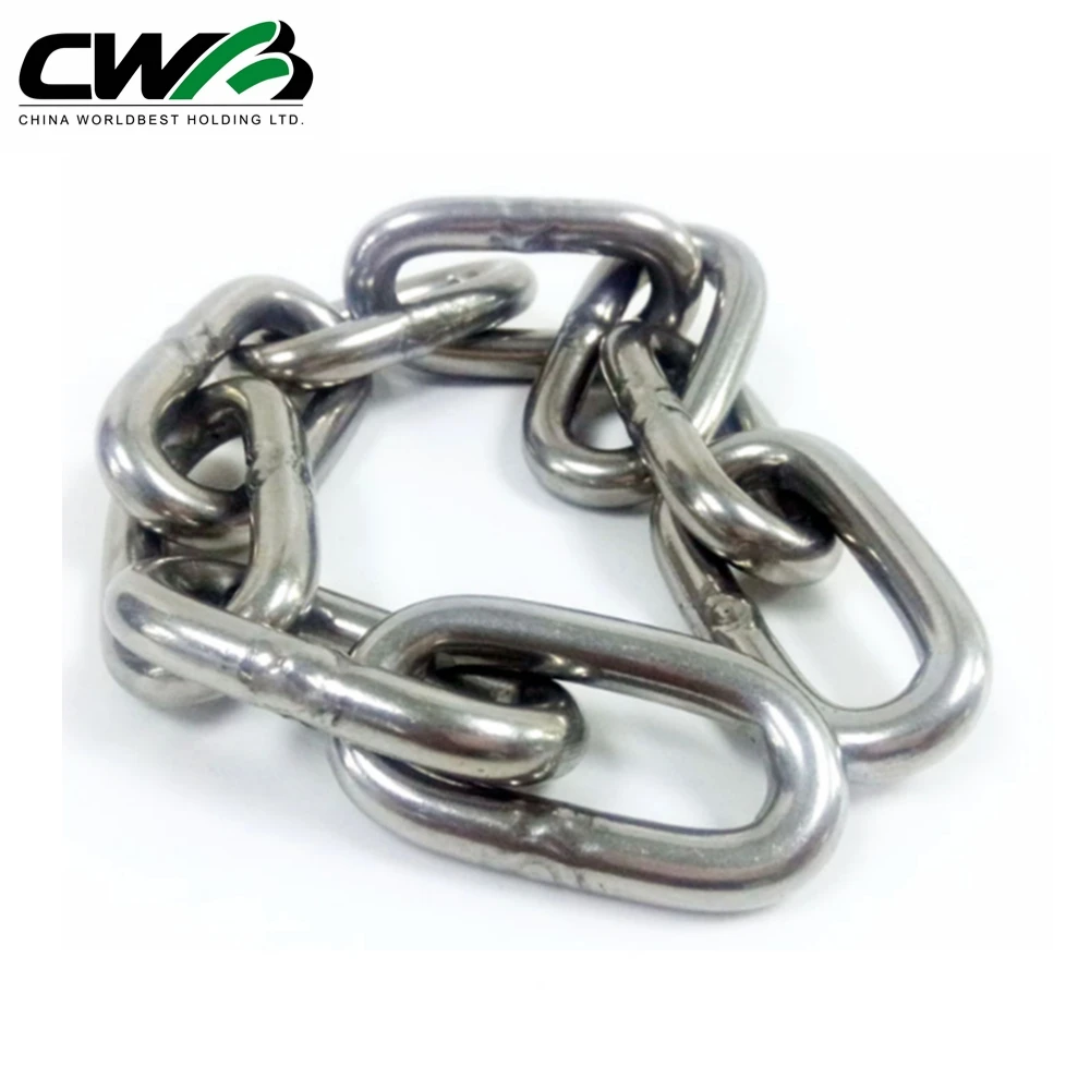 DIN763 304 Long Link Chain Galvanized Polished Stainless Steel Twisted DIN766 Short Link Chain