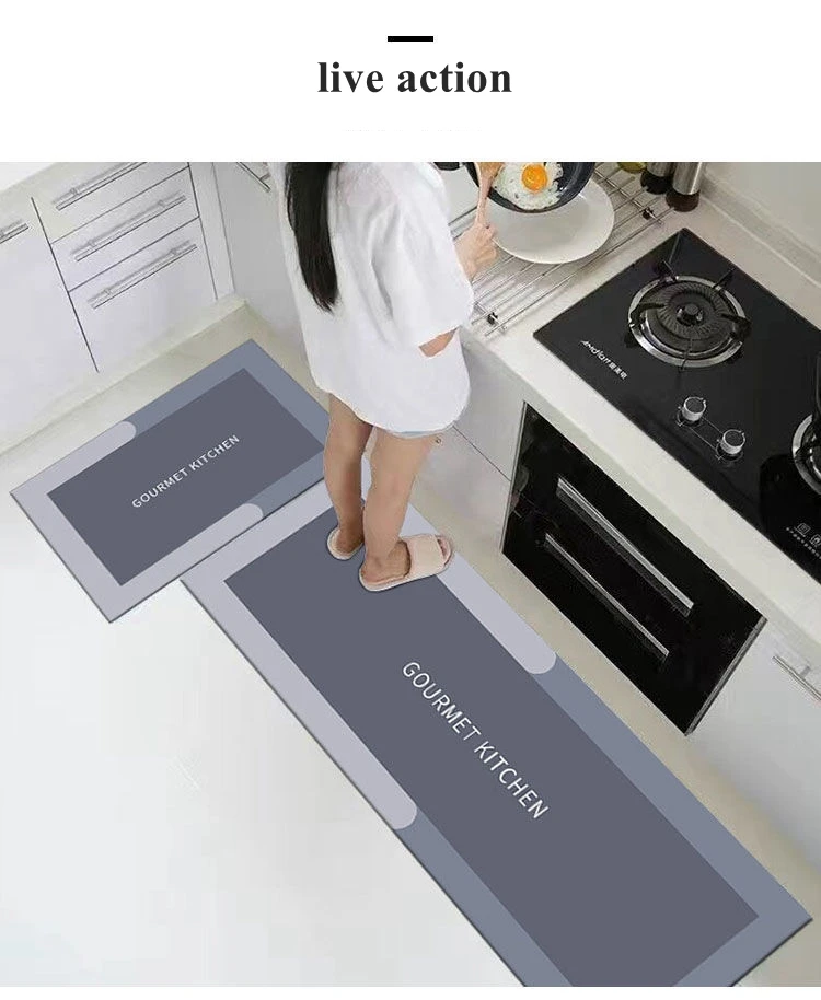 Kitchen Absorbent Floor Mat Antiskid Rug Absorbs Water Oil Antfatigue