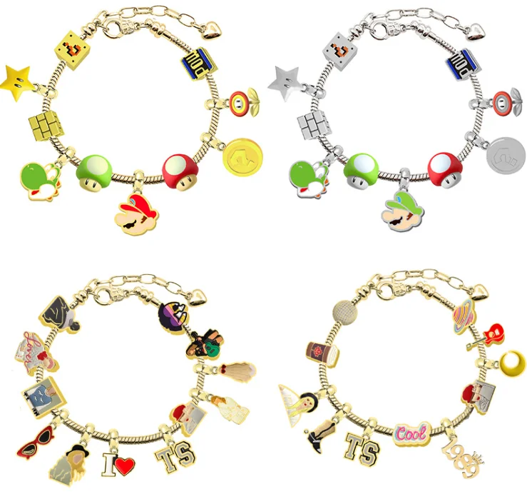 Cartoon Style Mario Brothers Charm Bracelets Anime Wristband Cartoon