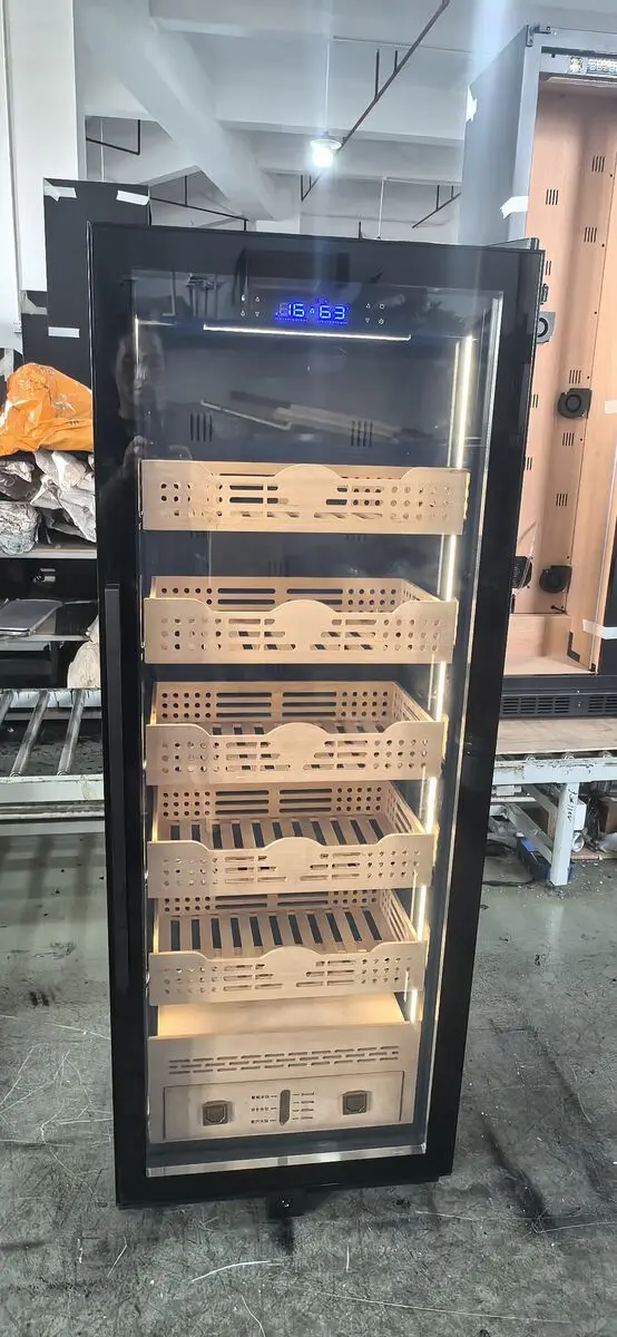 Large Electric Stainless Steel Cabinet Humidor with Adjustable Thermostat for Cigar Display - Image 6