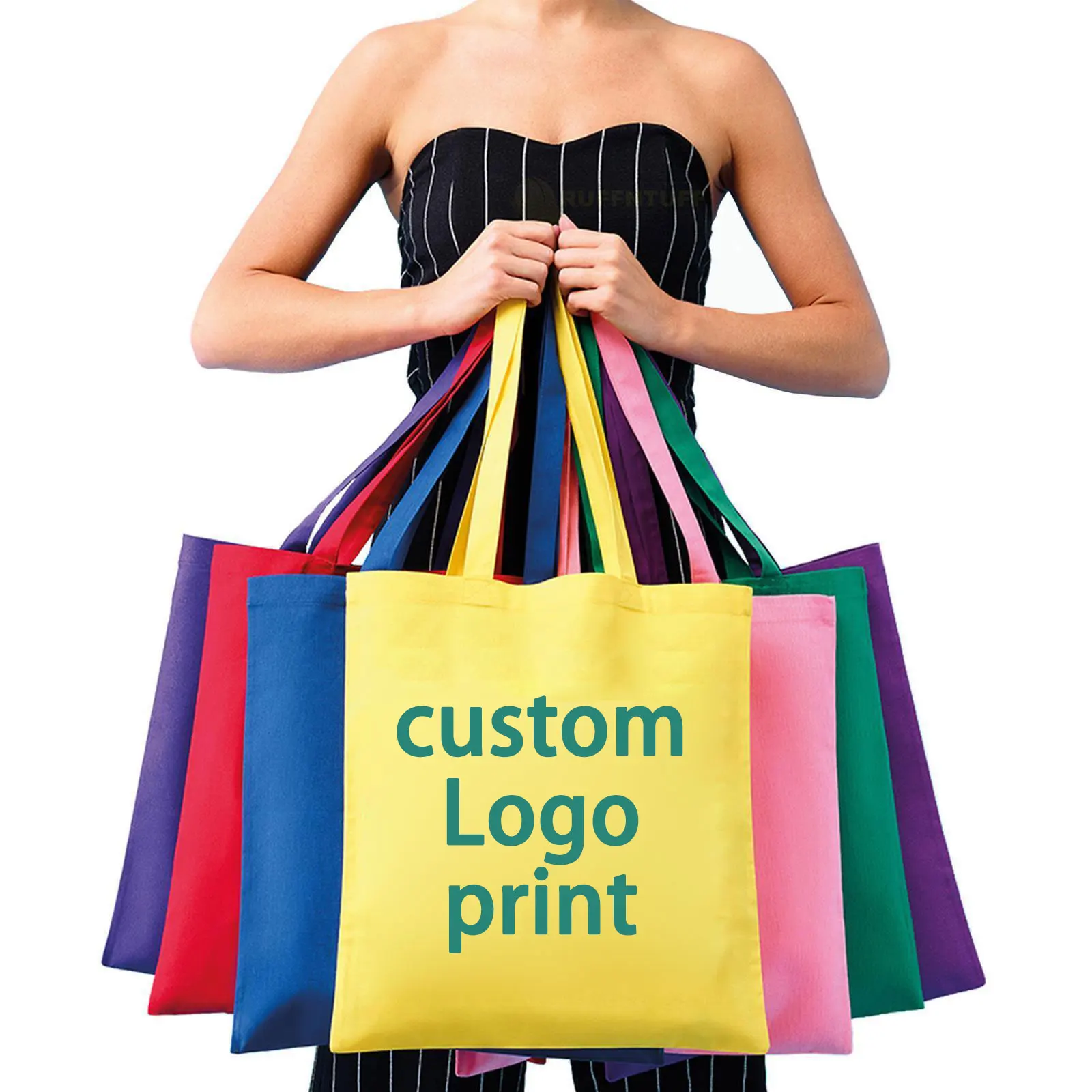 Hot Sale Custom Logo Printed Recyclable Canvas Cotton Shopping Tote Bag Eco-friendly Reusable with Unique Style factory