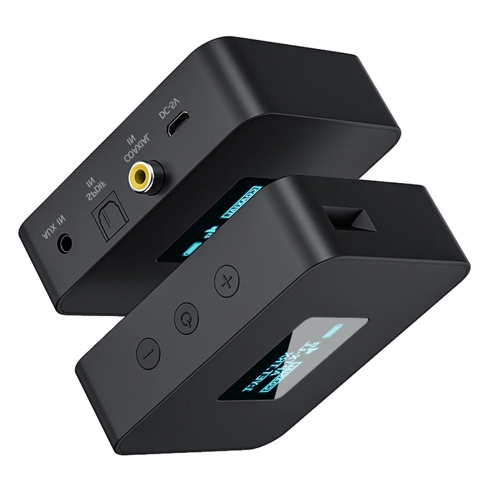 BT 5.2 Transmitter with 3.5mm AUX COAX Audio Ports Wireless Audio Transmitter for TV Home Stereo with LCD Display BT40C