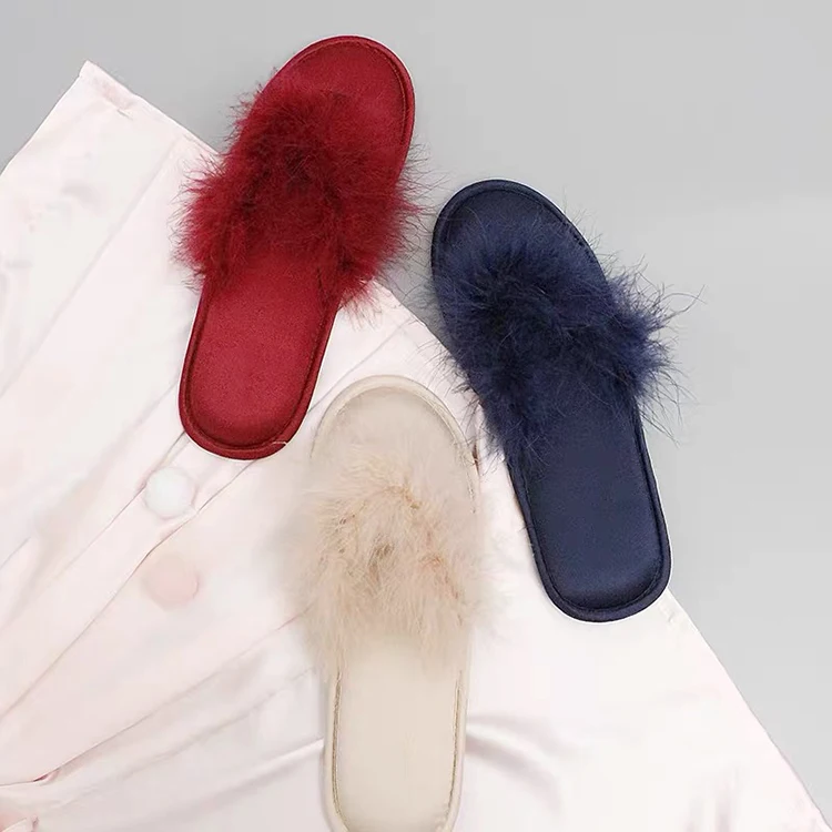 Женские Вьетнамки; Пушистые домашние тапочки из пенопласта с украшением шелковых перьев для подружки невесты; Свадебные женщин