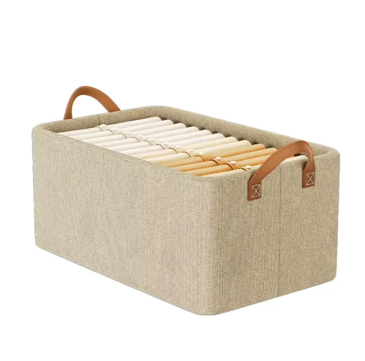 Foldable Storage Folding Box Thick Non-Woven Fabric Collapsible Toy and Clothing Storage Rectangle Shape supplier