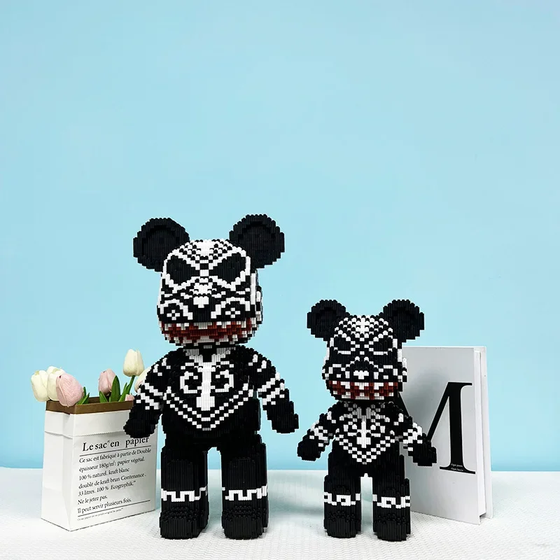 Home Decor Creative DIY Building Blocks Violent Bears Modern Living Room Cabinet Desktop Ornament Plastic Crafts Birthday Gift