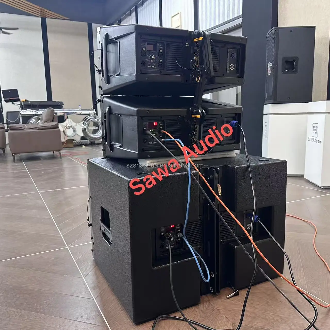 HDL 28-A Active Dual 8 Inch Two-way Line Array Model Top Quality Wood Outdoor Activities Speaker Pro Sound System for Events