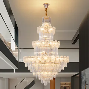 European Hanging Big Modern Luxury Chandelier Living Room hang Crystal Lamp Hotel Lobby Decorative Lighting