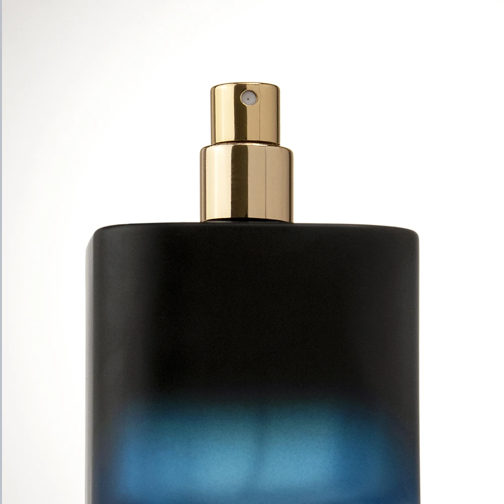 100ml Cube Perfume Spray Bottle Matte Blue Man Glass Empty Square 50ml Perfume Bottle With Box