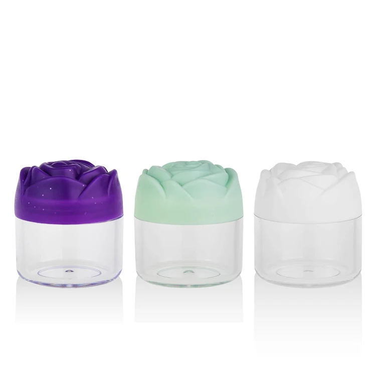 Small Jars With Lids Cute 20g 10g Clear Plastic Jars For Body Butter With Flower Lid Buy Jars