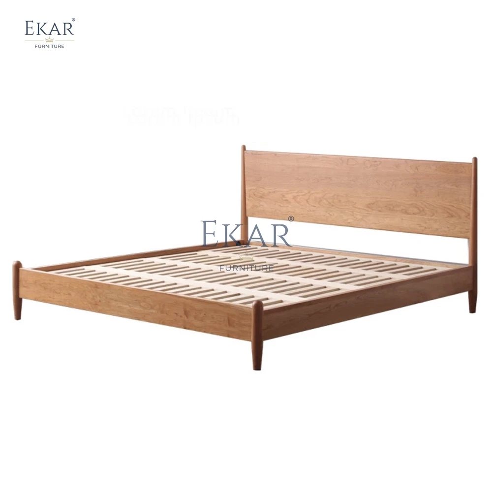 product new design modern cherry wood bedroom double bed-63