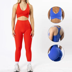 Women's Yoga Sets Includes Yoga Leggings Soft Gym Sports Fitness Anti-Wrinkle Water Resistant Spandex/Nylon Material Simple