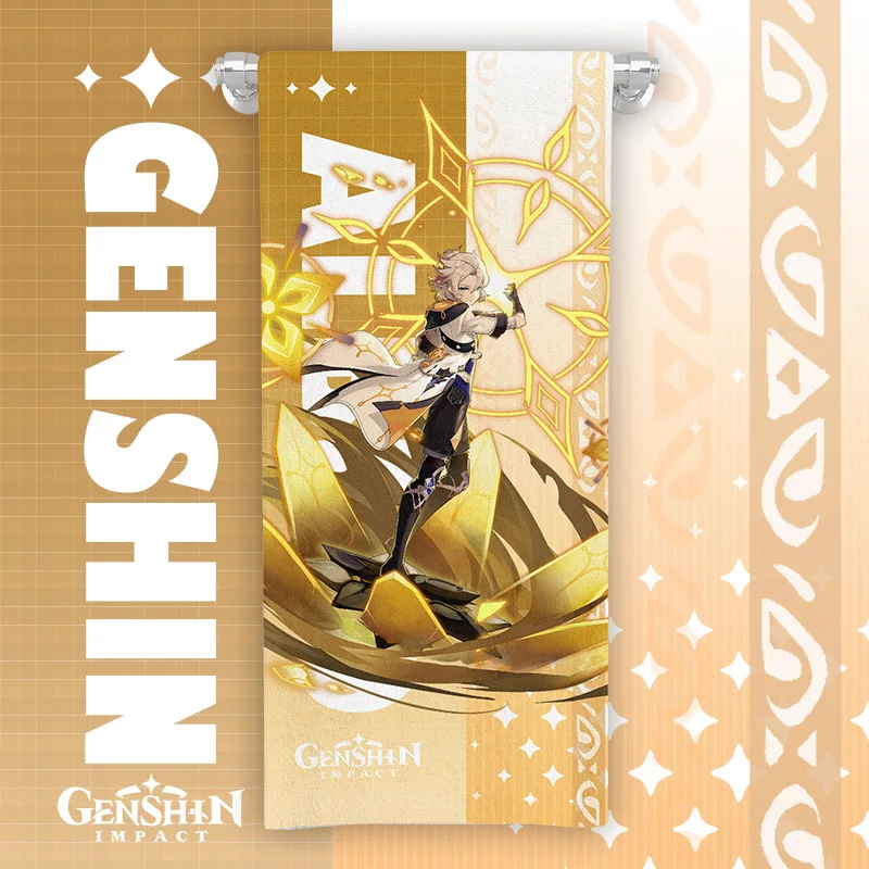 Genshin Figure Bath Towel Genshin Impact Full Color Cotton Game Towels ...