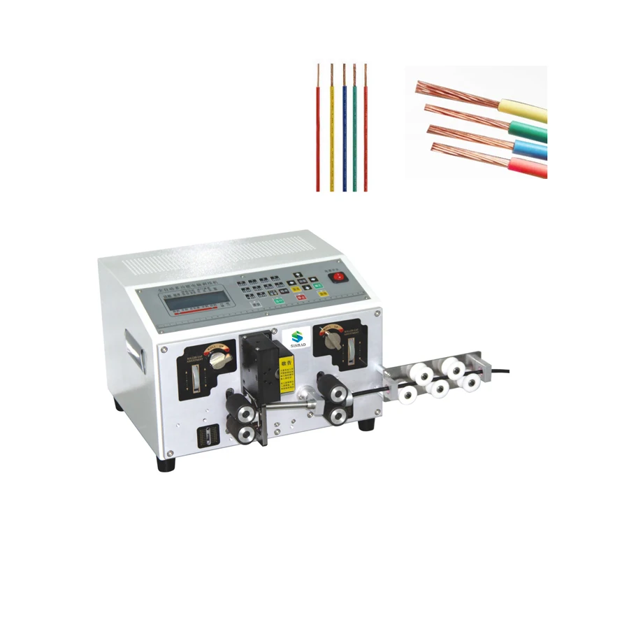 High Speed Automatic 4 Wheels Two Wire Cable Striping Cutting Machine for Data Cable Cutting Stripping