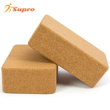 Supro Low MOQ Eco-friendly Recycled Organic Cork Yoga Brick Wooden Yoga Block For Fitness