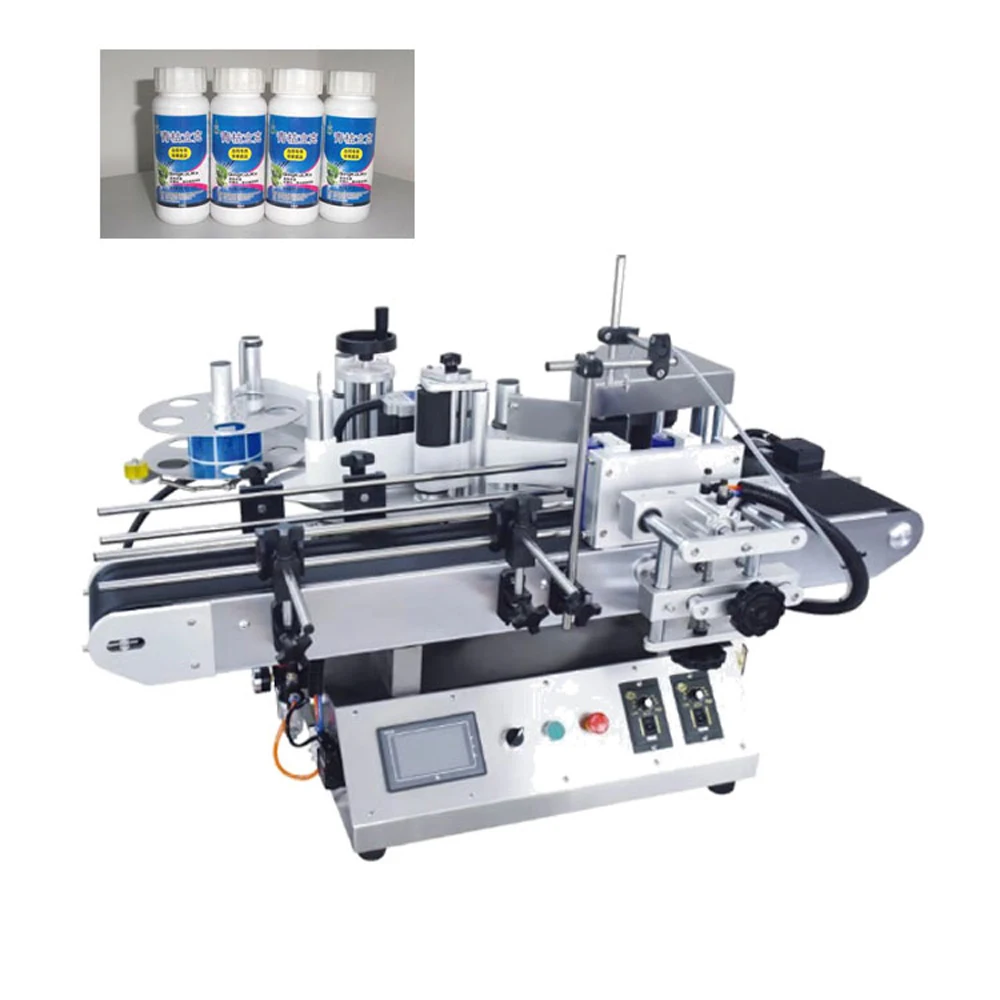 Wanhe Automatic Double Side Labeling Machine, Labeling Machine Round Bottles ,sticker Labeling Machine with Date Print
