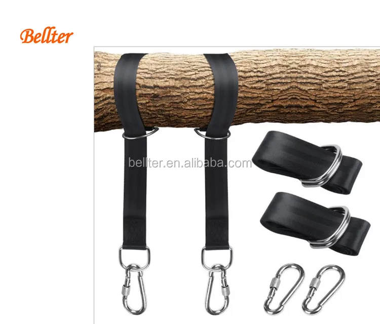 Polyester Straps Perfect for Hammock Hanging Kit Straps iqnbxw Tree Hanging Straps Holds Up to 1000KG Swing Straps With 2 Heavy Duty Safety Lock Carabiner Hooks & D-rings 