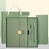 Green three-piece suit